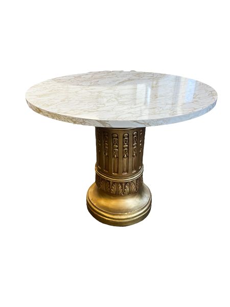 Round Faux Marble Table, 28x23.5"