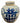 Chinese B&W Porcelain Double Happiness Round Storage Jar, H. 7 in.