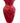 Ruby red frosted/clear patterned glass vase, 8.75" h