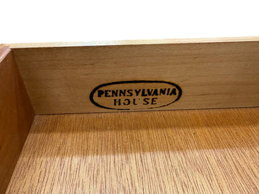 PAIR of Pennsylvania House walnut 4-drawer nightstands, 24.25" h, 23.75" w, 14.2