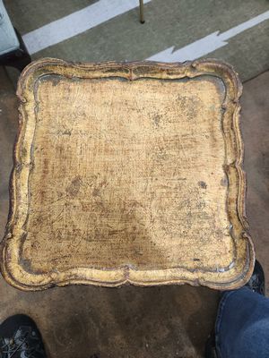 Vintage Small Italian Florentine Side Table, 12"W x 12"D x 17 1/2"H, *AS IS*