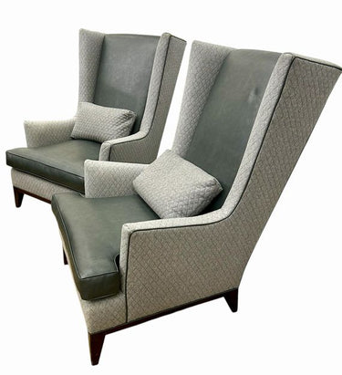 Pair Donghia Icons II Upholstered Heron Wing Chairs