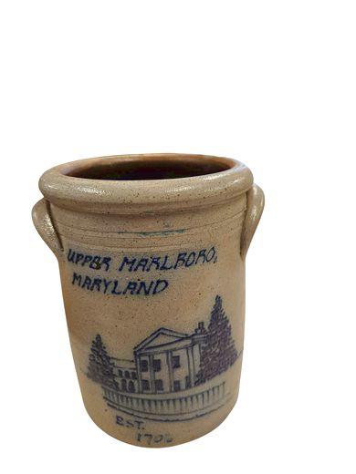 Upper Marlboro Maryland Saltglaze Utensil Crock 7"h x 5"dia