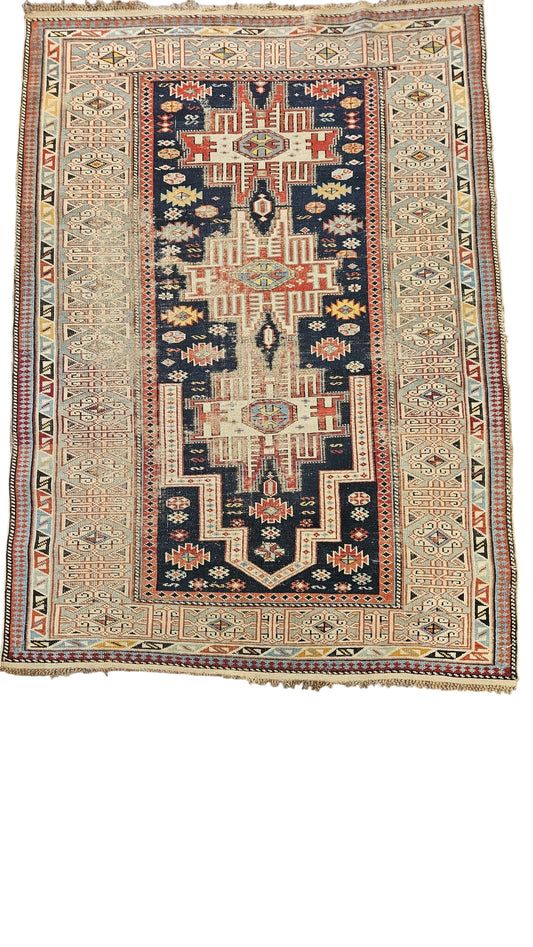 Antique Chi-Chi Prayer Rug 4'8"x3.5"