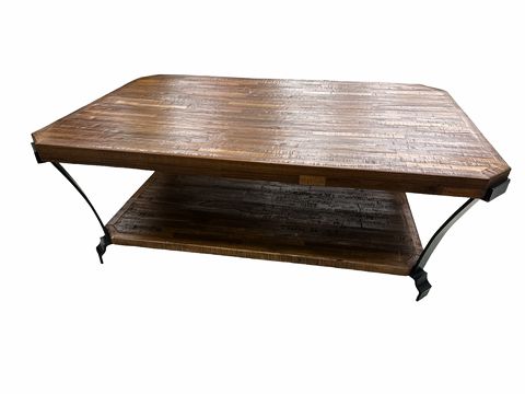 Contemp Wood w Steel Coffee Table 49" L  30"W