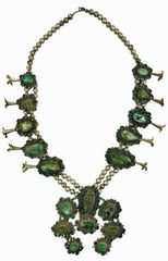 Vintage American Indian Sterling Silver Squash Blossom Necklace