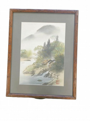 Pair Japanese MiCM Trad. Scene on Silk, Excellent Condiiton19"h x 15"w