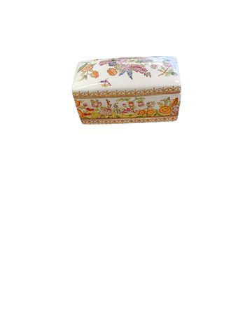 Porcelain Hand Painted Decorative Trinket Box5x8"