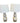 PAIR of beige triple gourd ceramic lamps w/ white shades, 25.5" h
