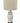 White ceramic ginger jar lamp w/ white embossed design on wood base, 26" h
