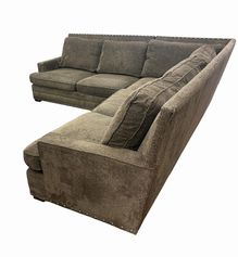 Bernhardt brown sectional w/ oversized nailhead trim, 37" h, 168.5" w, 26.5" d