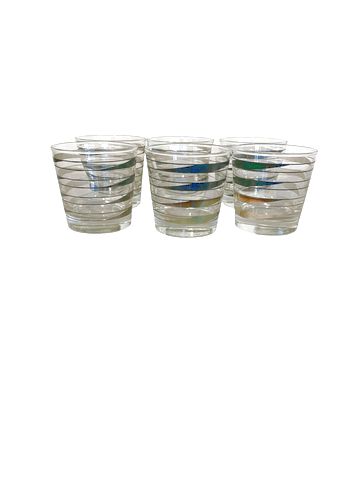 Set Of Six MCM Old Fashioned Glasses3.5"x3.5"