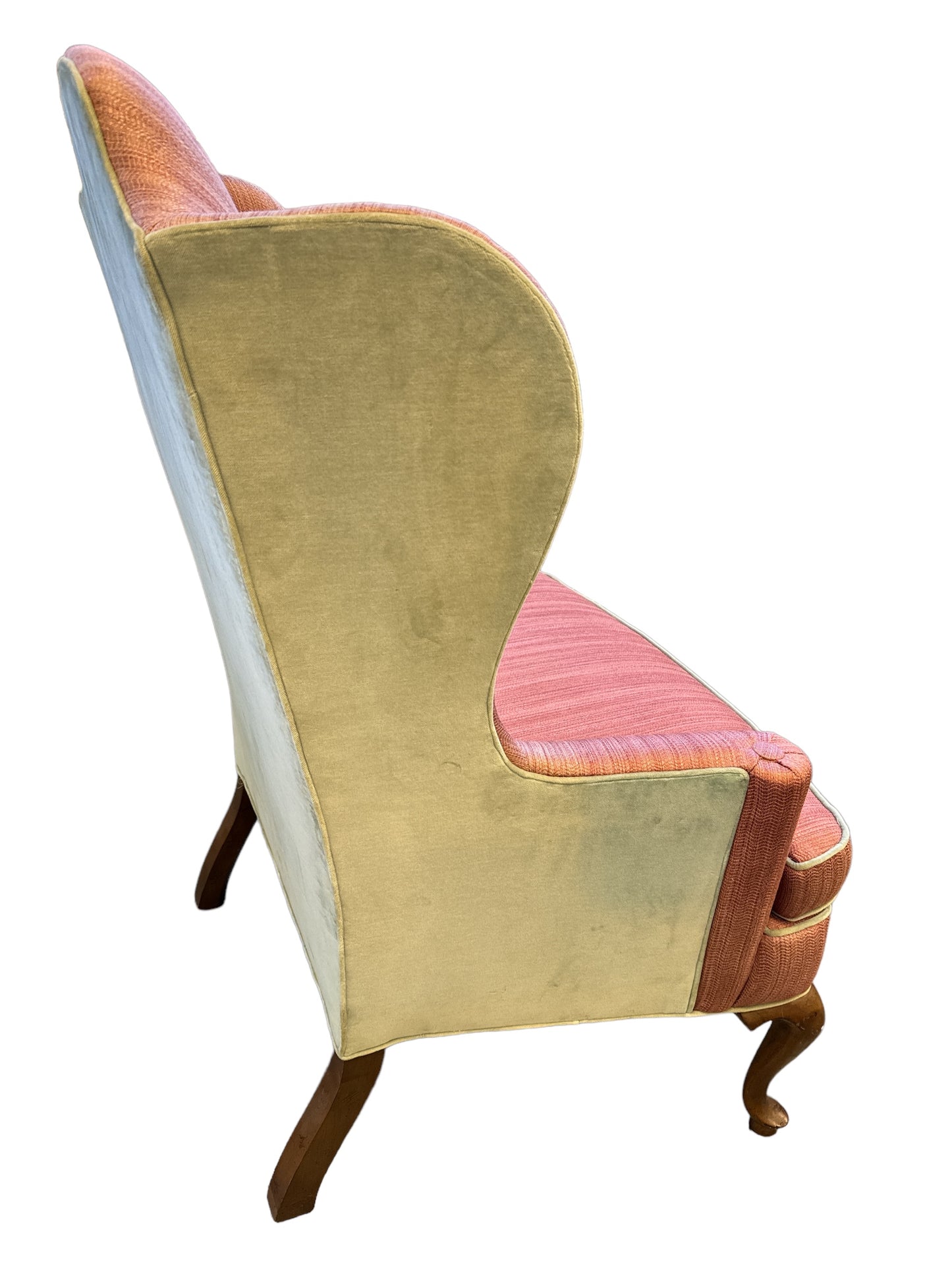 PAIR-Drexel-Heritage Wingback Chairs (Mauve, Velvet Back), 46x29x33"