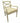 Whitewashed Regency-style armchair w/ ivory tone-on-tone seat, 35.5" h, 23" w, 1
