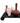 Set of 4 bud vases in the pink family on black lacquer scroll platform, highest