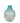 Aqua Blue Gradiient Glass Vase 7"h x 6"w