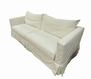 Crate & Barrel Willow II slipcovered sofa, natural muslin, 36H 84W 35D