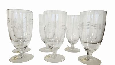 Set of 6 Princess House crystal goblets, 6" h