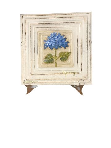 Pair Of Distressed Tin Flower Hanging Art By Linda Pirkle 11.25"sq.