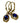 Pair 14k Yellow Gold Sapphire & Diamond Dangle Earrings, 3g