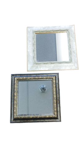 Pair of Brown & Gray Mirrors 10"x10.5"