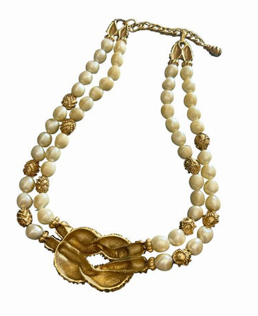 Vintage Franklin Mint Double Pearl Necklace with Faux Pearls an 15.5 in (as is)