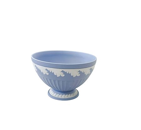 Wedgewood Blue Footed Bowl 4"Hx7"D