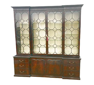 George III Style Cuban Mahogany Bookcase/Breakfront, H. 90 in. x W. 87.5 in.