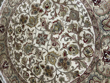 Traditional Style 80 in. Round Wool Area Rug