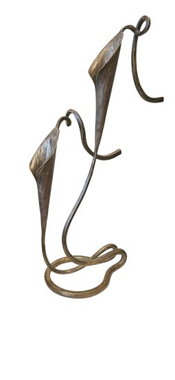 1980 Jack Brubaker Bronze Calla Lilly Sculpture 14"h