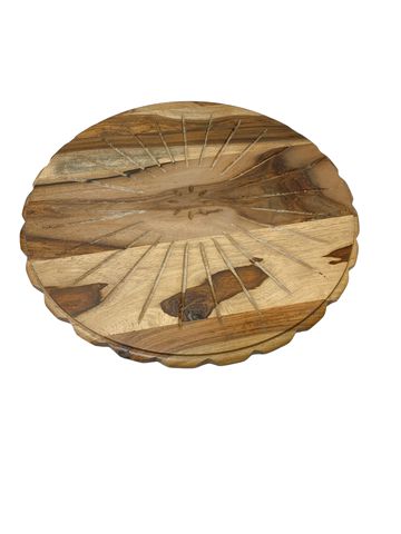 Wood Lazy Susan w/Scalloped Edge 17"rd