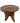 Carved Wood Indian w Inlay Tripod Table 12"h x 12"dia