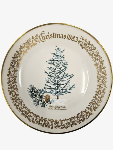 Lenox 1983 Christmas Tree PLate, Blue Atlas Cedar 9"Dia