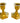 PAIR of hexagonal base brass candleholders, 3" h