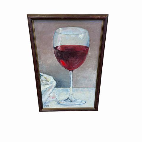 Red Wine Glass Canvas Painting 35x22.75