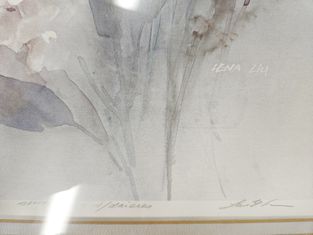Pair Signed Print"Summerlace w Blue Chicory", "Summerlace w Daisies" 34"h x 18"w