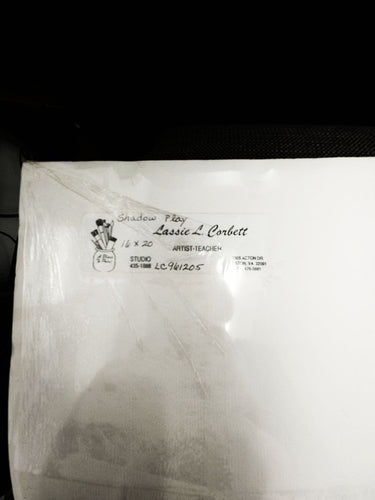 Watercolor  "Shadow Play," by Lassie Corbett (matted no frame) 16h x 20w"