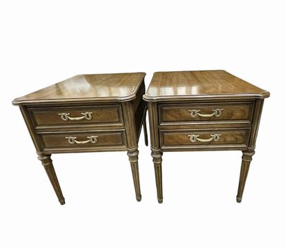 Pair Vintage Henredon Louis XVI Style End Tables, H. 25 in. x W. 27 in.