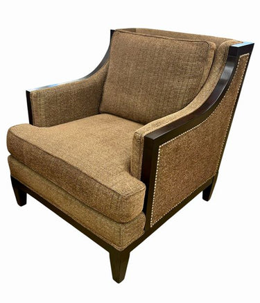 Pair Rachlin Classics Upholsterd Arm Chairs w/Ottoman
