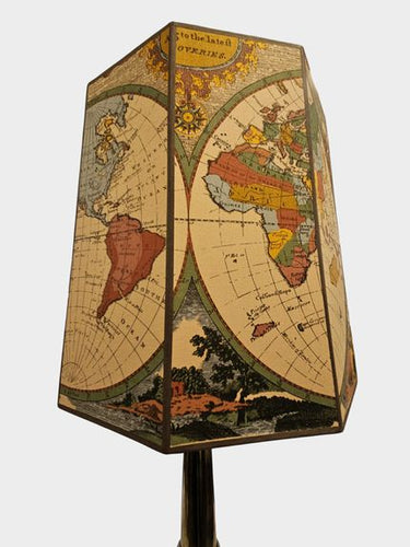 Brass Tone, Globe Octagonal Shade, Table Lamp, 36"h x 15"w