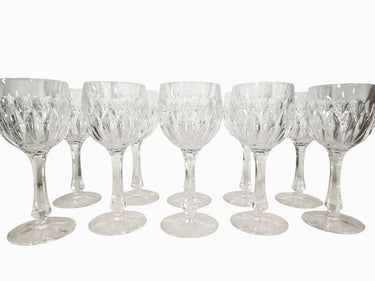 10  Nachtmann Deep Cut Kristal "Edelweiss"  Wine Glasses