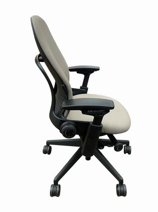 Steelcase Leap V2 ergonomic chair w/taupe upholstery, 38-42.75H 26W 21D
