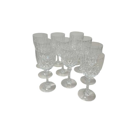 Set of 10 Crystal Wine Glasses 8 H