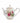 White porcelain teapot w/ rose motif, 6.25" h