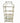 Pagoda-style golden metal & glass etagere, 71H. 30W. 15.25D.