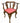 Chippendale-style corner chair w/rose red upholstered seat, 31.75H 28W 25D