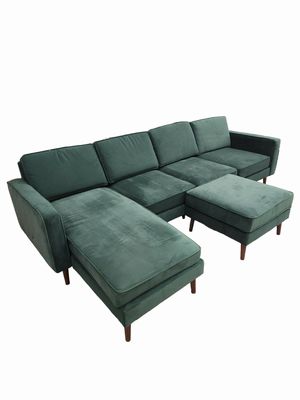Nomad Velvet King Sofa with Chasie/Ottoman  11"W x 61"D x 33"H