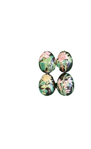 Four Cloisonne Eggs 3"HT