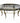 Contemporary Oval Glass Top & Metal Base Dining Table, L. 65.5 in. x W. 44 in.