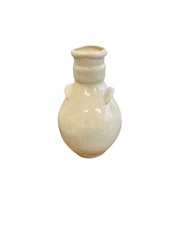 Beige Colored Crackled Vase 14" x 9"